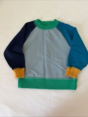 Hanna Andersson Colorblock Crewneck Sweatshirt - Green/Blue/Navy/Gray/Mustard